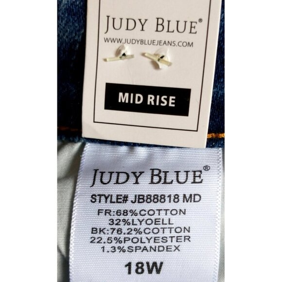 JUDY BLUE Jeans Mid Rise Boyfriend Rigid Magic Released Hem Women's - 18W NWT - Picture 7 of 9